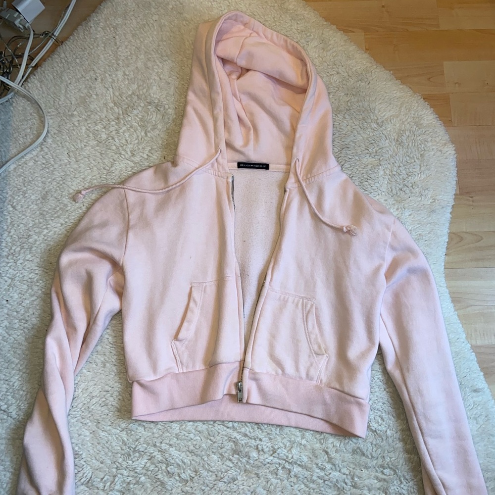 Pink brand Melville cropped hoodie